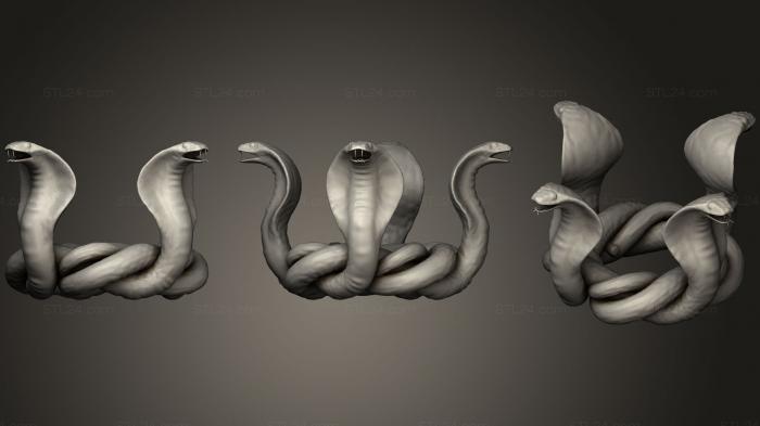 Статуэтки животных (Четыре узла Кобры, STKJ_0964) 3D модель для ЧПУ станка
